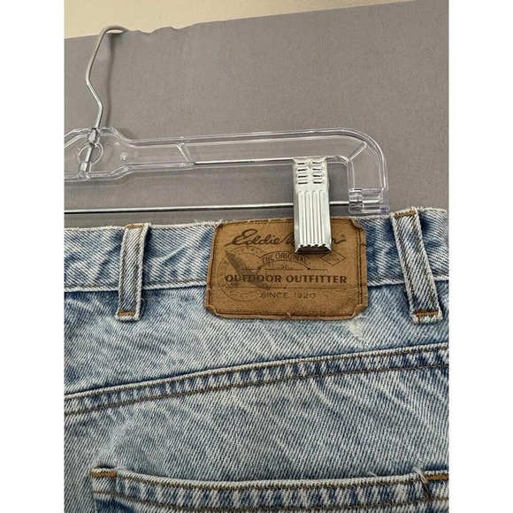 Eddie Bauer Taper Baggy Jeans Womens Size 14 Light Wash Faded Hiking Mom 90s Y2K - Picture 8 of 9
